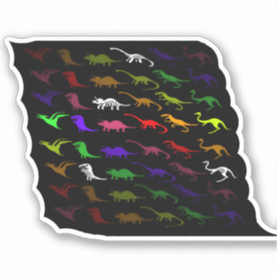 Kinder cooler Regenbogen bunt niedlicher Dinosauri Aufkleber