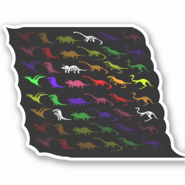 Kinder cooler Regenbogen bunt niedlicher Dinosauri Aufkleber (Vorderseite)