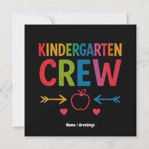 Kinder Crew Kindergarten Spaß zurück zur Schule Einladung
