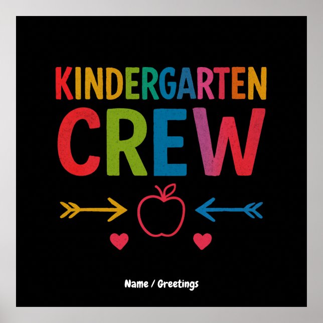 Kinder Crew Kindergarten Spaß zurück zur Schule Poster (Vorne)