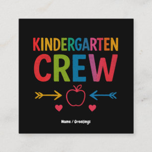 Kinder Crew Kindergarten Spaß zurück zur Schule Quadratische Visitenkarte
