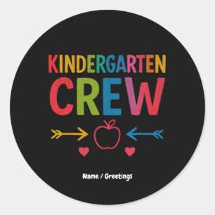 Kinder Crew Kindergarten Spaß zurück zur Schule Runder Aufkleber