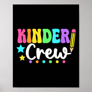 Kinder Crew Kindergarten Zurück zur Schule Lehrer Poster