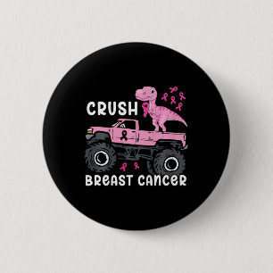 Kinder Crush Breast Cancer Monster Truck Dinosaur Button