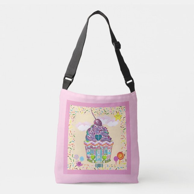 Kinder Cupcake House und Candy Pink Lila Tasche (Vorderseite)