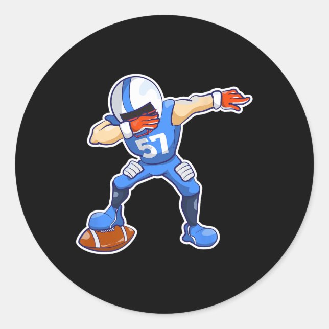 Kinder Dabbing Football Dab Dance Funny Boys Gesch Runder Aufkleber (Vorderseite)
