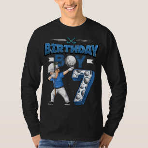 Kinder Dabbing Junge 7 Jahre alter Golf Player 7.  T-Shirt