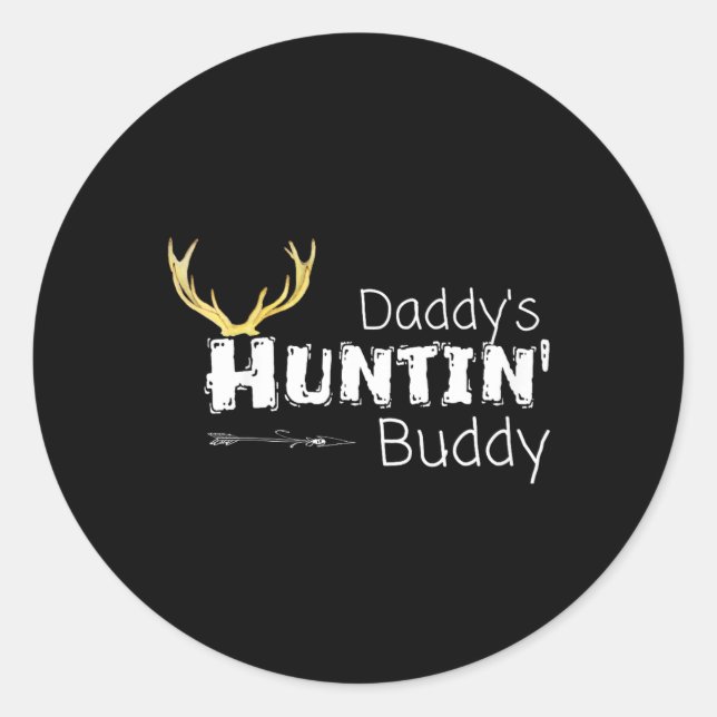 Kinder Daddys Jagen Buddy Clothes Junge Mädchen Kl Runder Aufkleber (Vorderseite)
