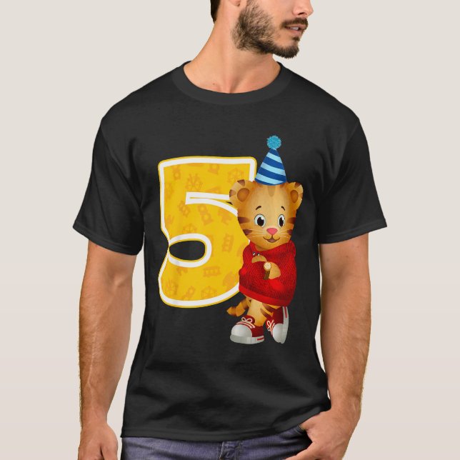 Kinder Daniel Tigers Nachbarschaft Mein 5. Geburts T-Shirt (Vorderseite)