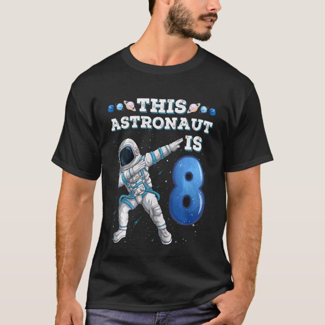 Kinder, die Astronauten betäuben 8 Jahre alt Gebur T-Shirt (Vorderseite)