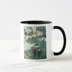 Kinder, die auf dem gefrorenen Fluss spielen Tasse