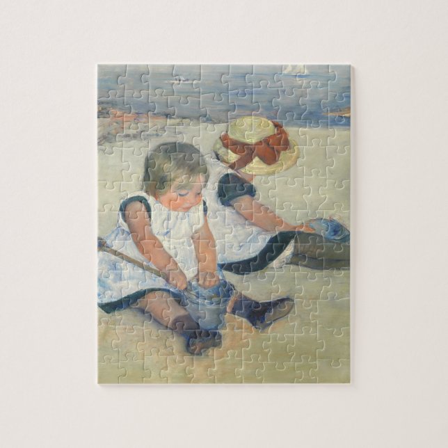 Kinder, die auf dem Strand, 1884 spielen (Vertikal)
