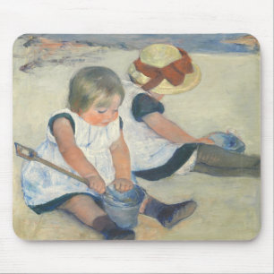 Kinder, die auf dem Strand, 1884 spielen Mousepad