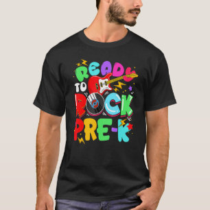 Kinder, die bereit sind, eine Pre-K-Gitarre zu ein T-Shirt