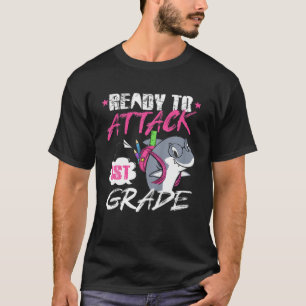 Kinder, die bereit sind, Niedlichen Hai der 1. Kla T-Shirt