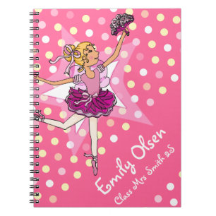 Kinder, die das Mädchen Ballerina pink genannt hab Notizblock