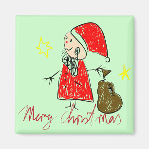 Kinder, die den Weihnachtsmann für Geschenke Zeich Magnet