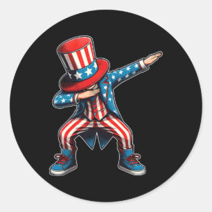 Kinder, die die amerikanische Flagge unseres Kinde Runder Aufkleber