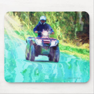 Kinder, die ein ATV-Geländefahrzeug auf der Straße Mousepad