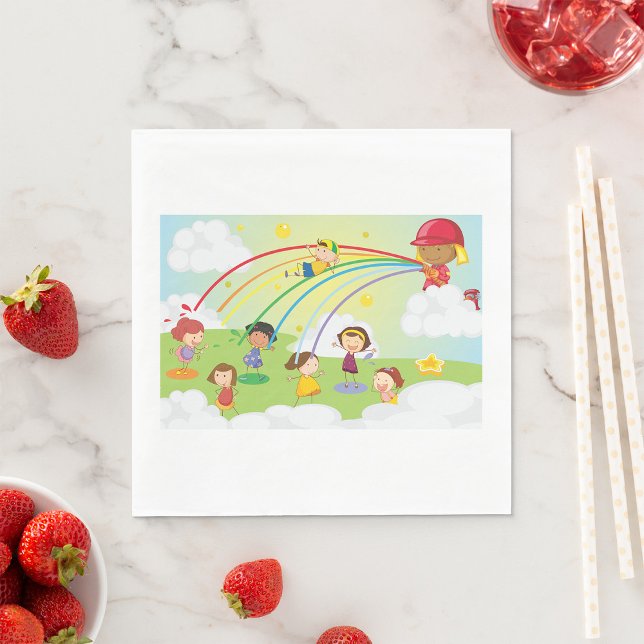 Kinder, die ein Parkpapier von Napkins spielen Serviette (Von Creator hochgeladen)