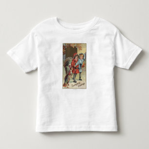 Kinder, die einen Kürbis, Truthähne halten Kleinkind T-shirt