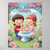 Kinder, die Ice-Cream in Garden AI Genießen