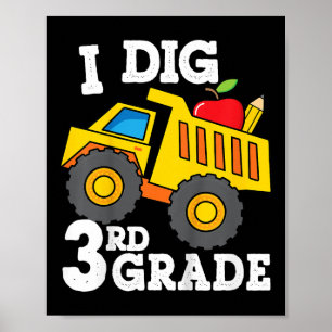 Kinder, die ich als 3. Klasse Dump Truck Construct Poster
