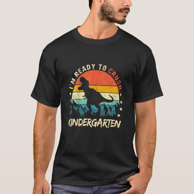Kinder, die ich bereit bin, den Kindergarten Dinos T-Shirt (Vorderseite)