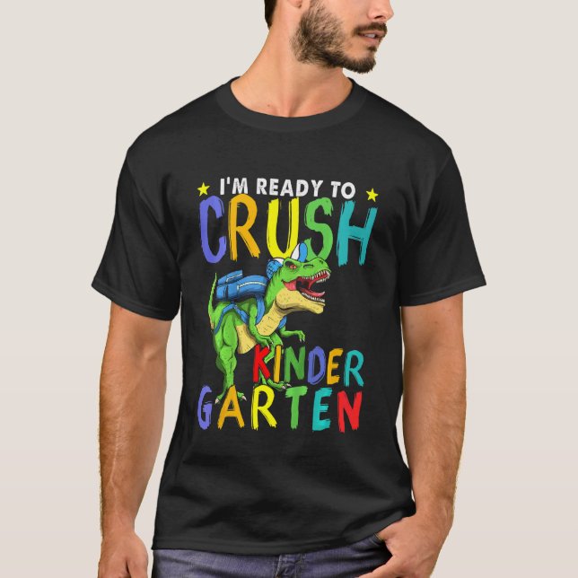 Kinder, die ich bereit bin, den Kindergarten Dinos T-Shirt (Vorderseite)