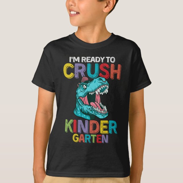 Kinder, die ich bereit bin, den Kindergarten Dinos T-Shirt (Vorderseite)