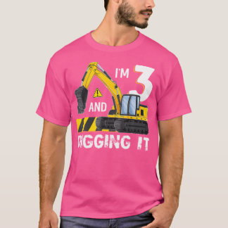 Kinder, die ich bin 3 und graben es Baggerbau 3 T-Shirt