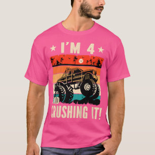 Kinder, die ich bin 4 und sie zerquetschen Monster T-Shirt