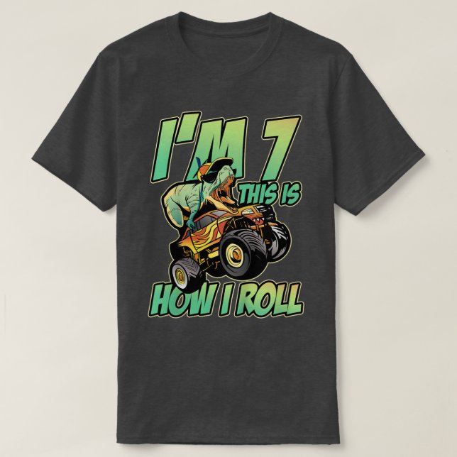 Kinder, die ich bin 7 So Roll Monster Truck 7. T-Shirt (Design vorne)
