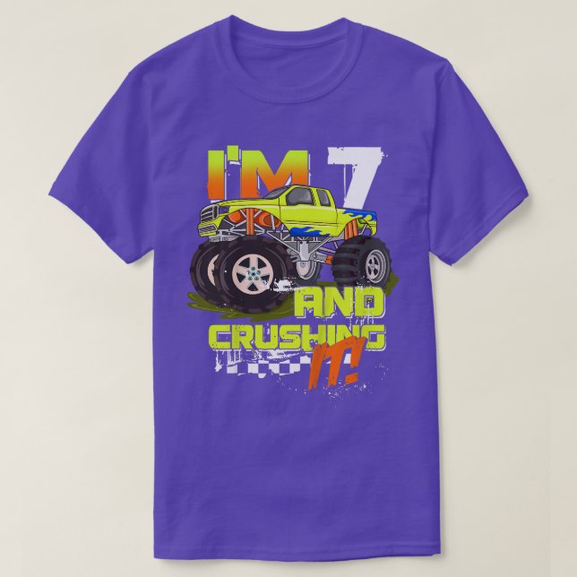 Kinder, die ich bin 7 und sie zerdrücken - Monster T-Shirt (Design vorne)