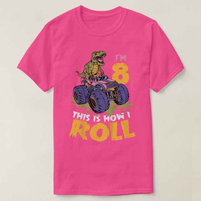 Kinder, die ich bin 8 So Roll Monster Truck 8. T-Shirt (Design vorne)