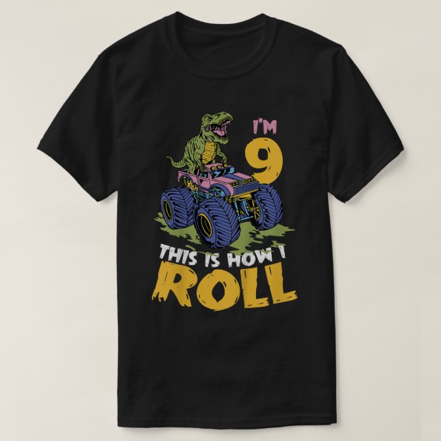 Kinder, die ich bin 9 So Roll Monster Truck 9. T-Shirt (Design vorne)