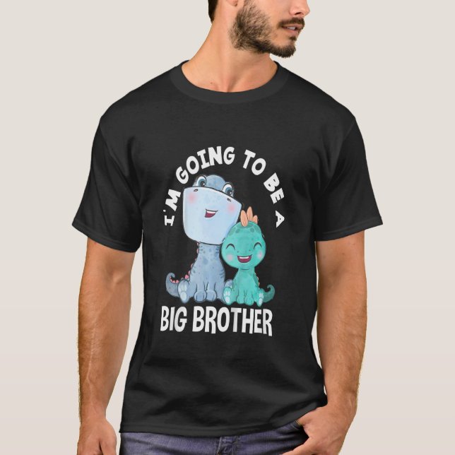 Kinder, die ich ein großer Bruder Dinosaurier Nied T-Shirt (Vorderseite)