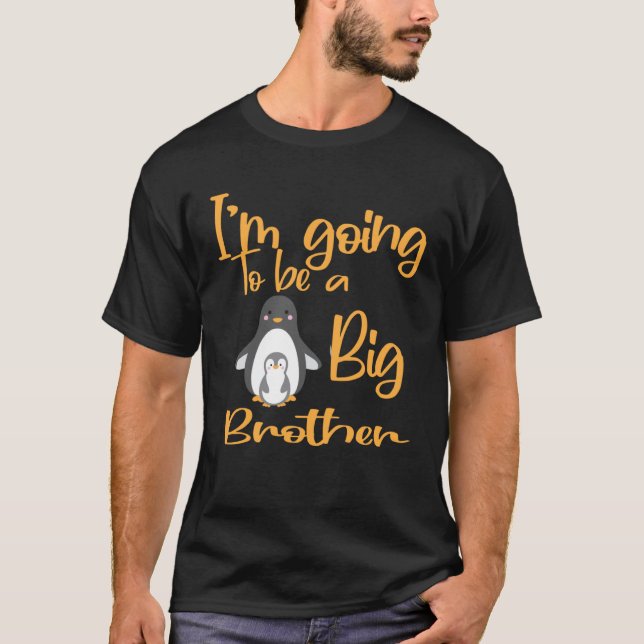 Kinder, die ich ein großer Bruder-Pinguin sein wer T-Shirt (Vorderseite)