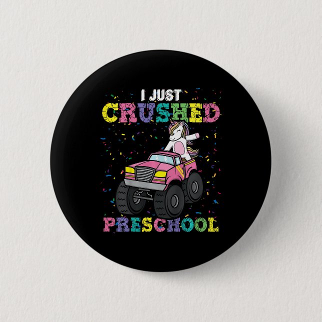 Kinder, die ich gerade zerstört Vorschule Mädchen  Button (Vorderseite)