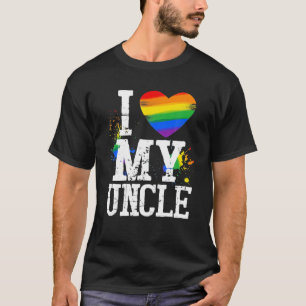 Kinder, die ich Liebe meiner Onkel LGBT Flag Herzs T-Shirt