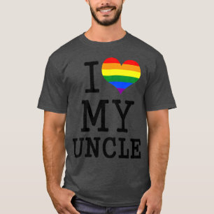 Kinder, die ich Liebe meiner Onkel LGBT Flag Herzs T-Shirt
