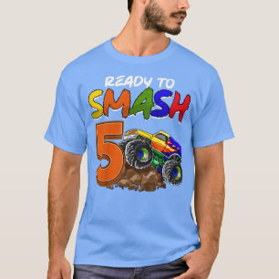 Kinder, die ich mit 5 Monster-Lkw-Birt zerschlagen T-Shirt