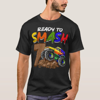 Kinder, die ich mit 7 Monster-Lkw-Birt treffen kan T-Shirt