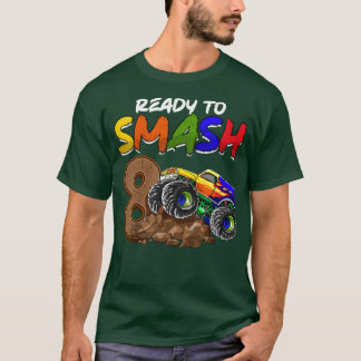 Kinder, die ich mit 8 Monster-Lkw-Birt zerschlagen T-Shirt