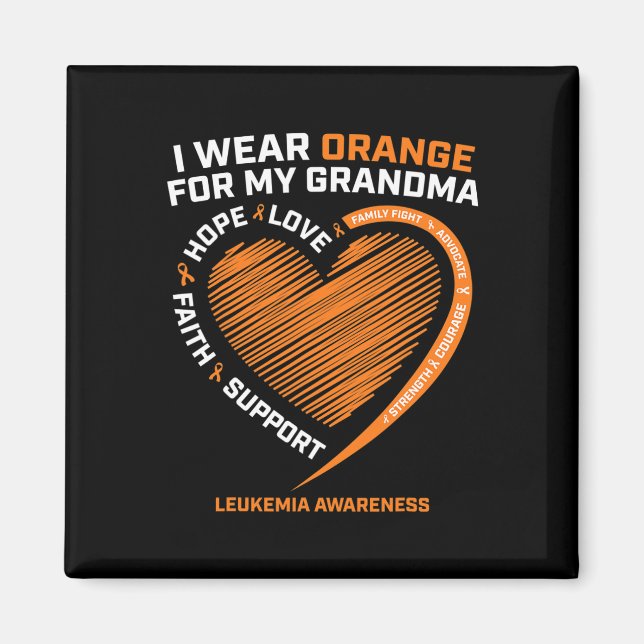 Kinder, die ich Orange für meine Oma Leukämie Awar Magnet (Vorne)