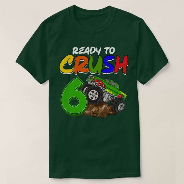 Kinder, die ich reif bin 6 Monster Truck T-Rex Bir T-Shirt (Design vorne)