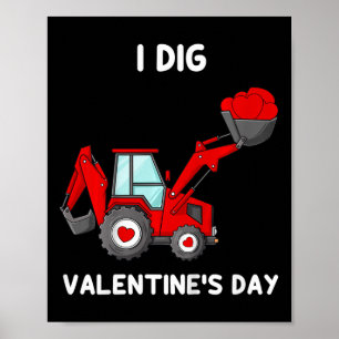 Kinder, die ich treibe Valentinstag Herz Traktor S Poster