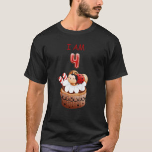 Kinder, die ich vier Jahre alt bin für Mädchen, di T-Shirt