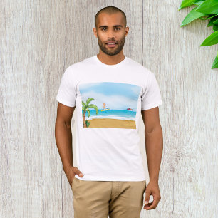 Kinder, die im Sommer im tropischen Beach Fun surf T-Shirt