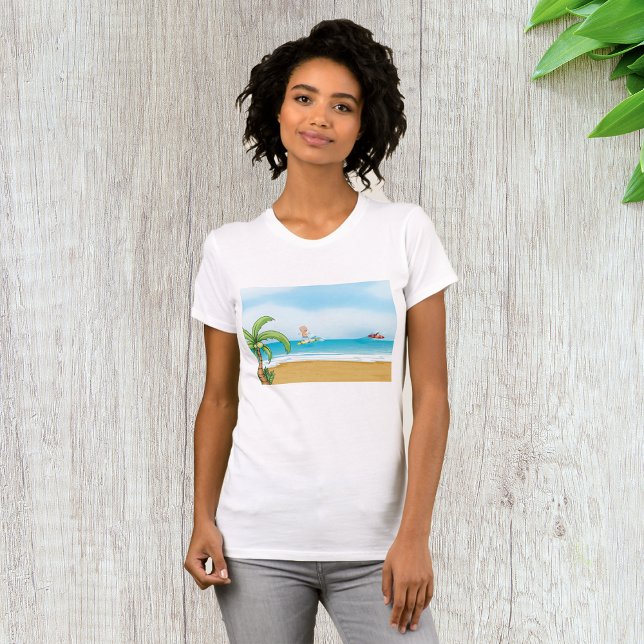 Kinder, die im Sommer im tropischen Beach Fun surf T-Shirt (Von Creator hochgeladen)